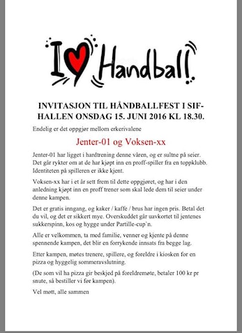 Håndballunderholdning i Sif-hallen